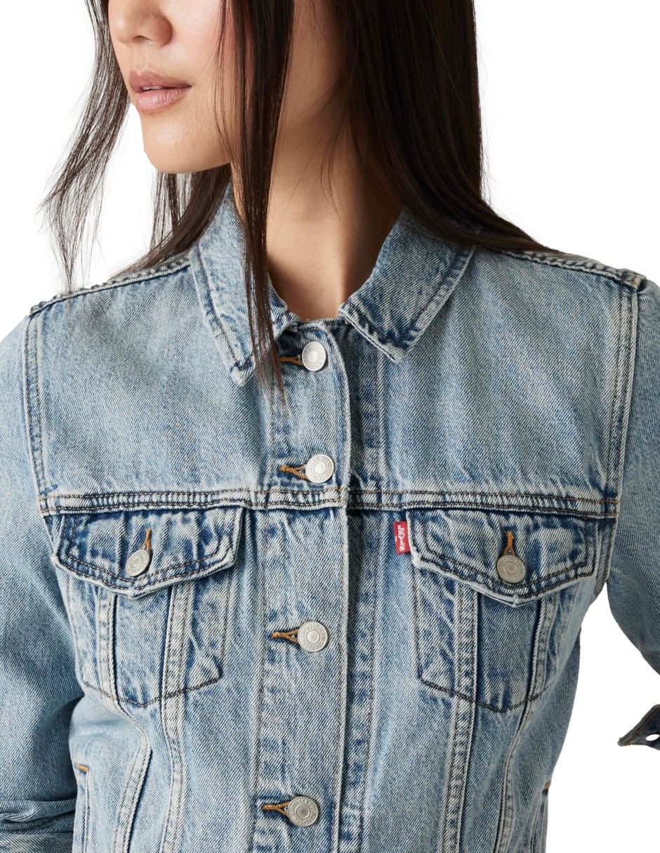 Chamarra denim levi's sin coleccion o familia no impermeable de mezclilla para mujer