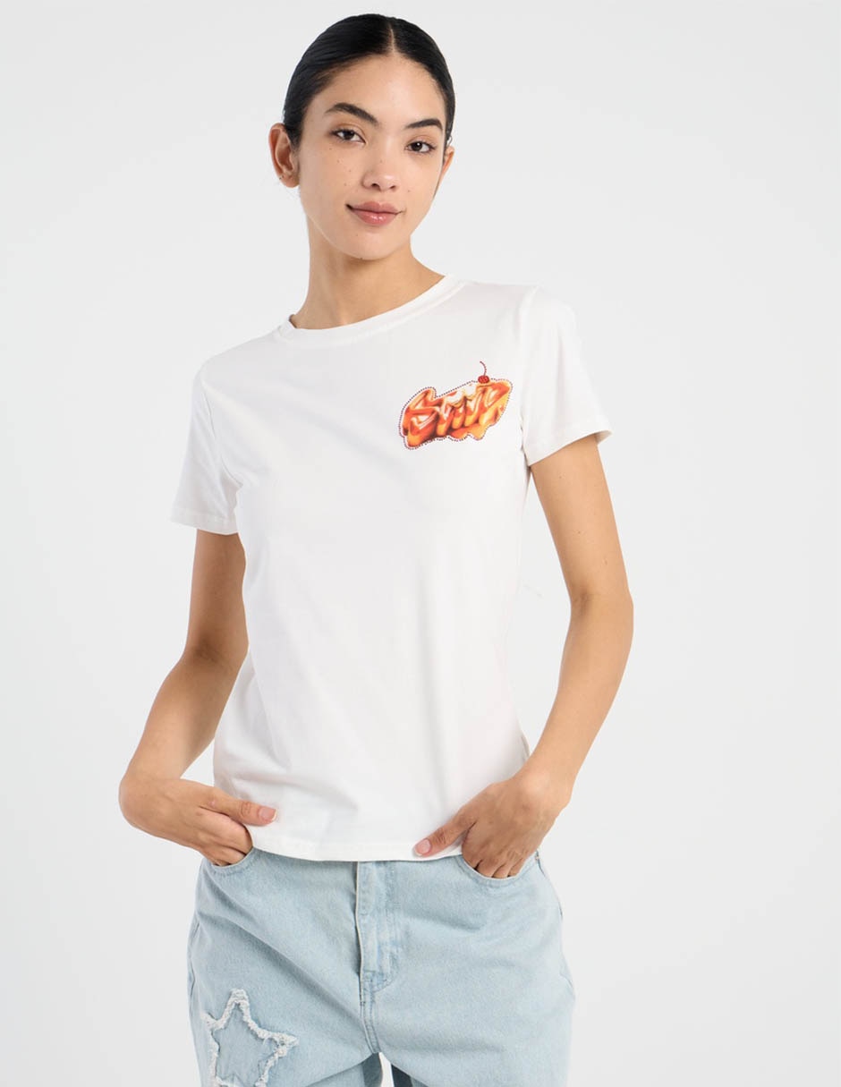 Playera cuello redondo para mujer
