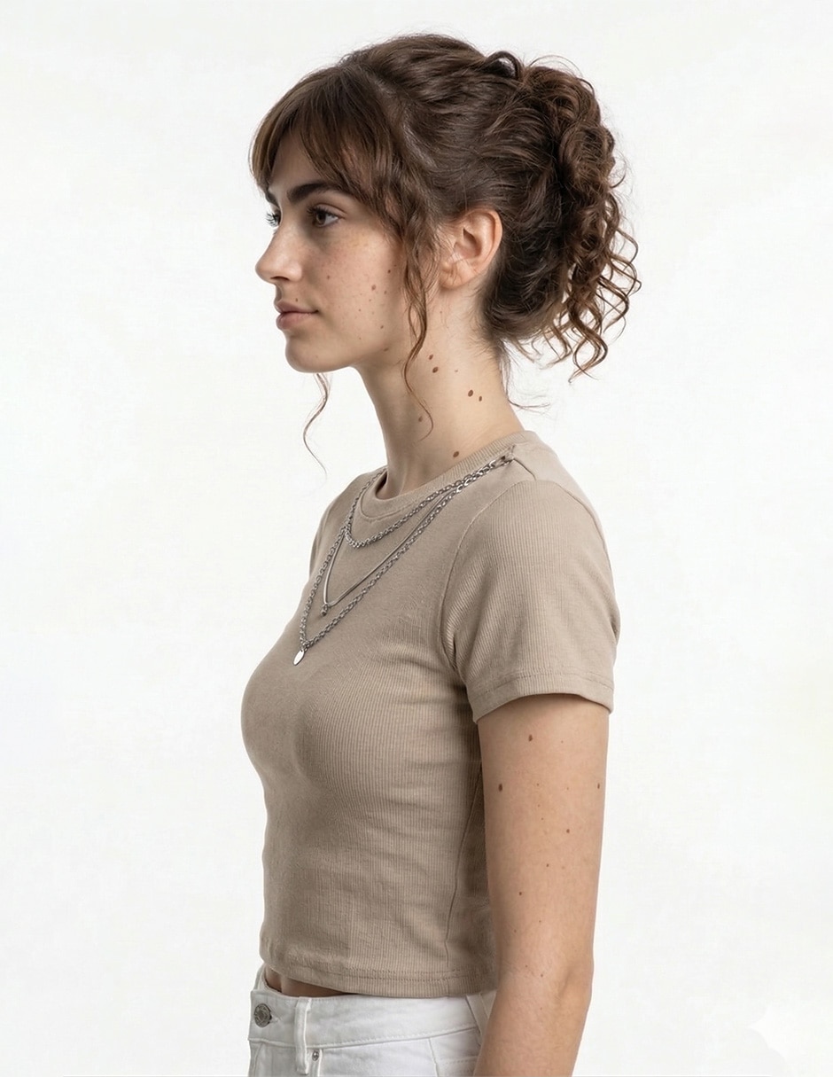 Playera manga corta cuello redondo para mujer 2