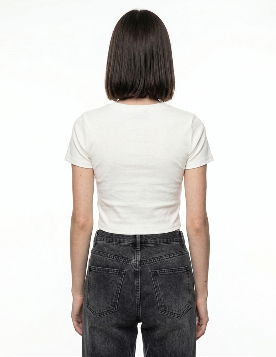 Playera manga corta cuello redondo para mujer 2