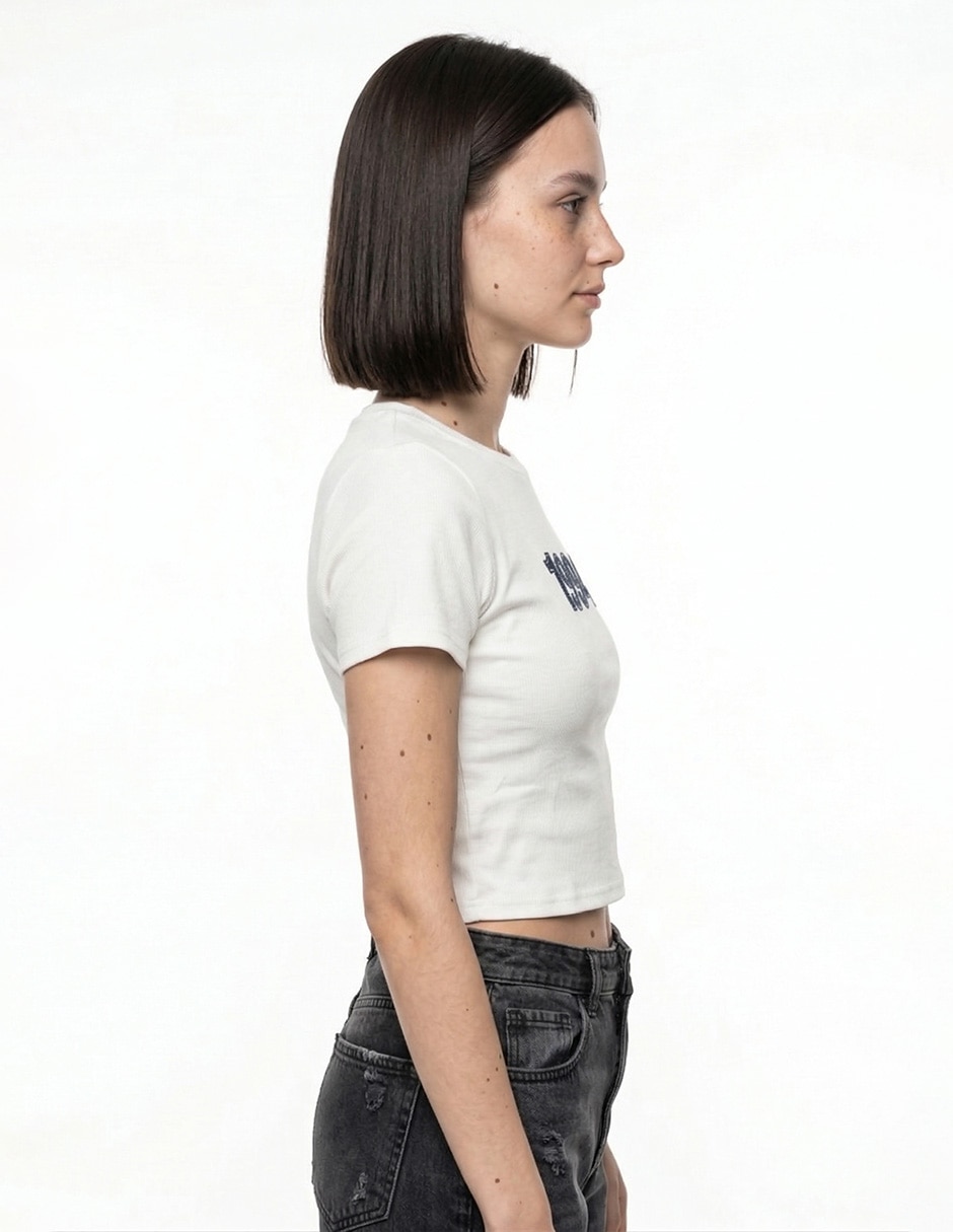 Playera manga corta cuello redondo para mujer 3