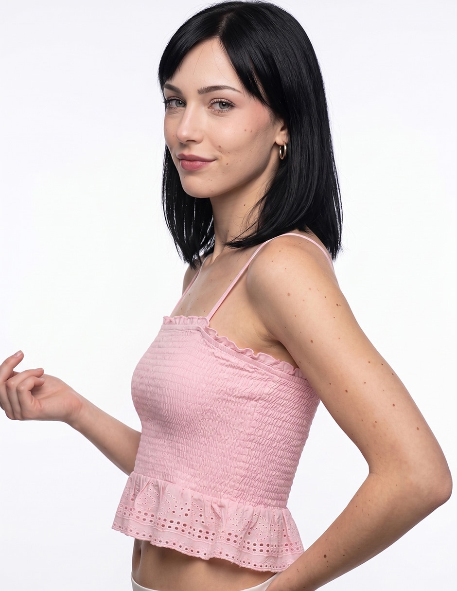 Top cuello sin cuello escote regular tirante delgado 3