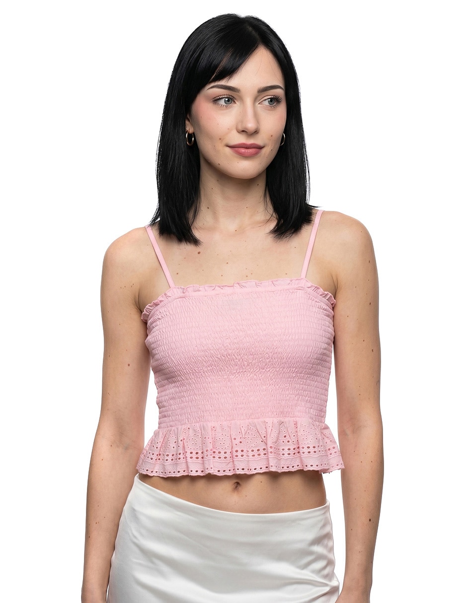Top cuello sin cuello escote regular tirante delgado