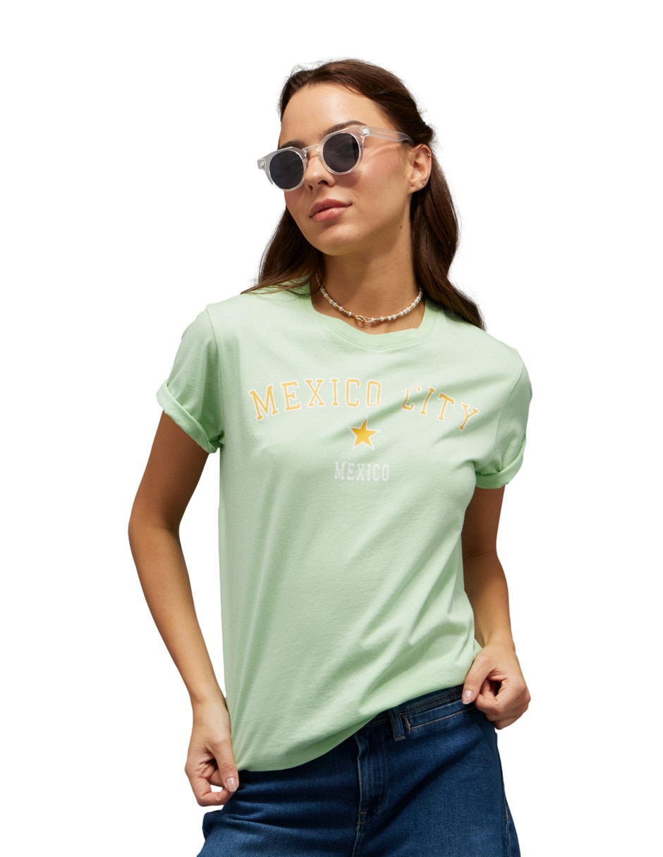Playera manga corta Tees cuello redondo para mujer Playera manga corta Tees cuello redondo para mujer