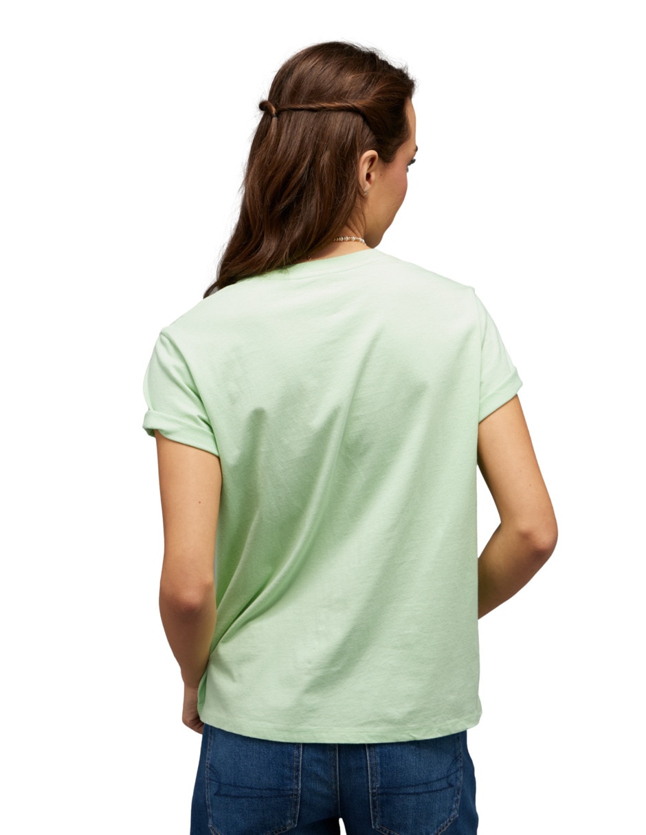 Playera manga corta Tees cuello redondo para mujer 4