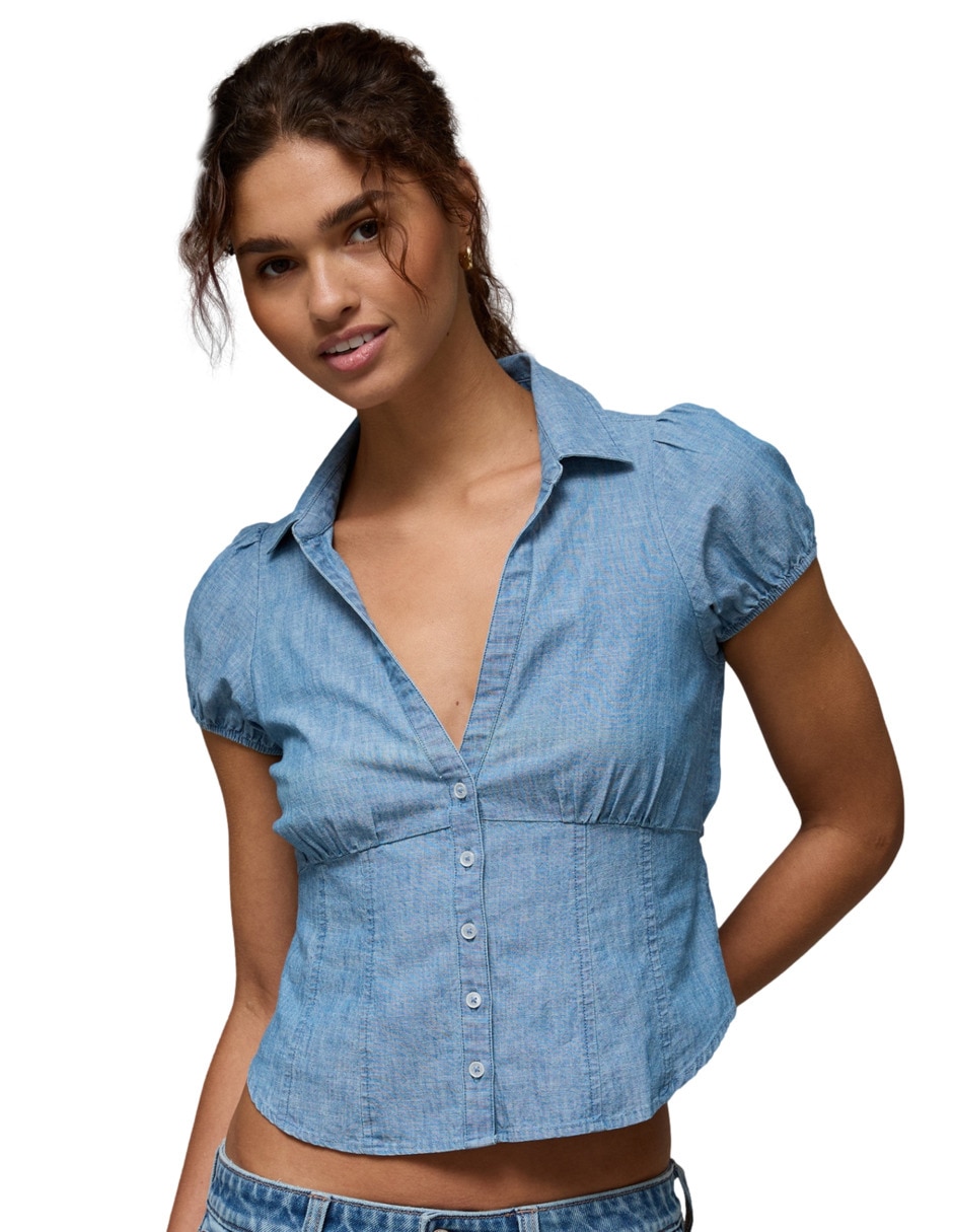 Blusa manga corta para mujer