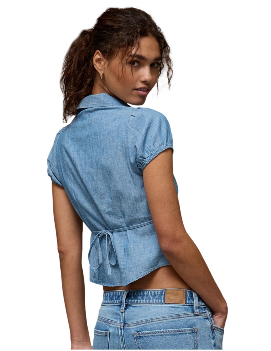 Blusa American Eagle manga corta para mujer