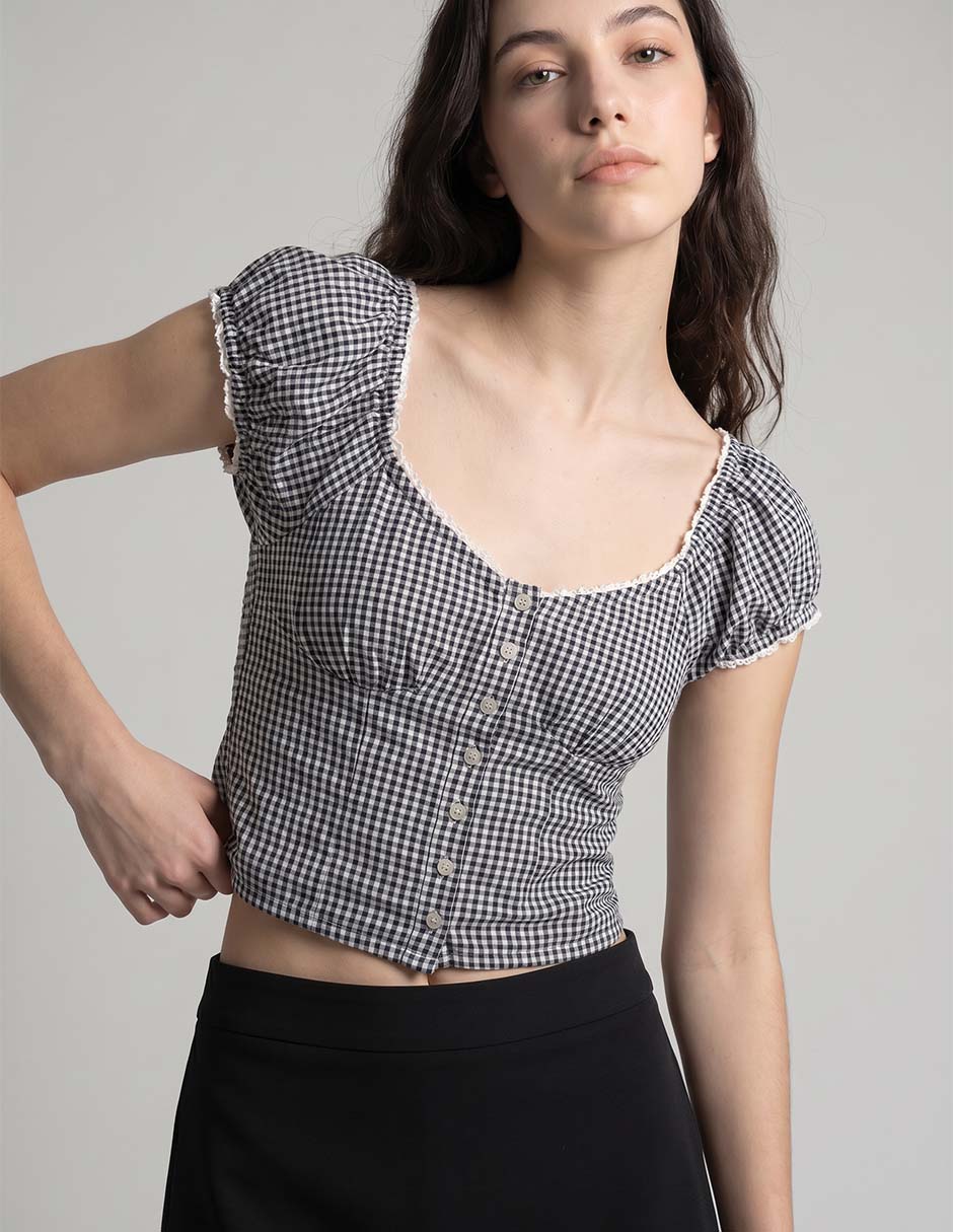 Blusa American Eagle Blusa Manga Corta Para Mujer