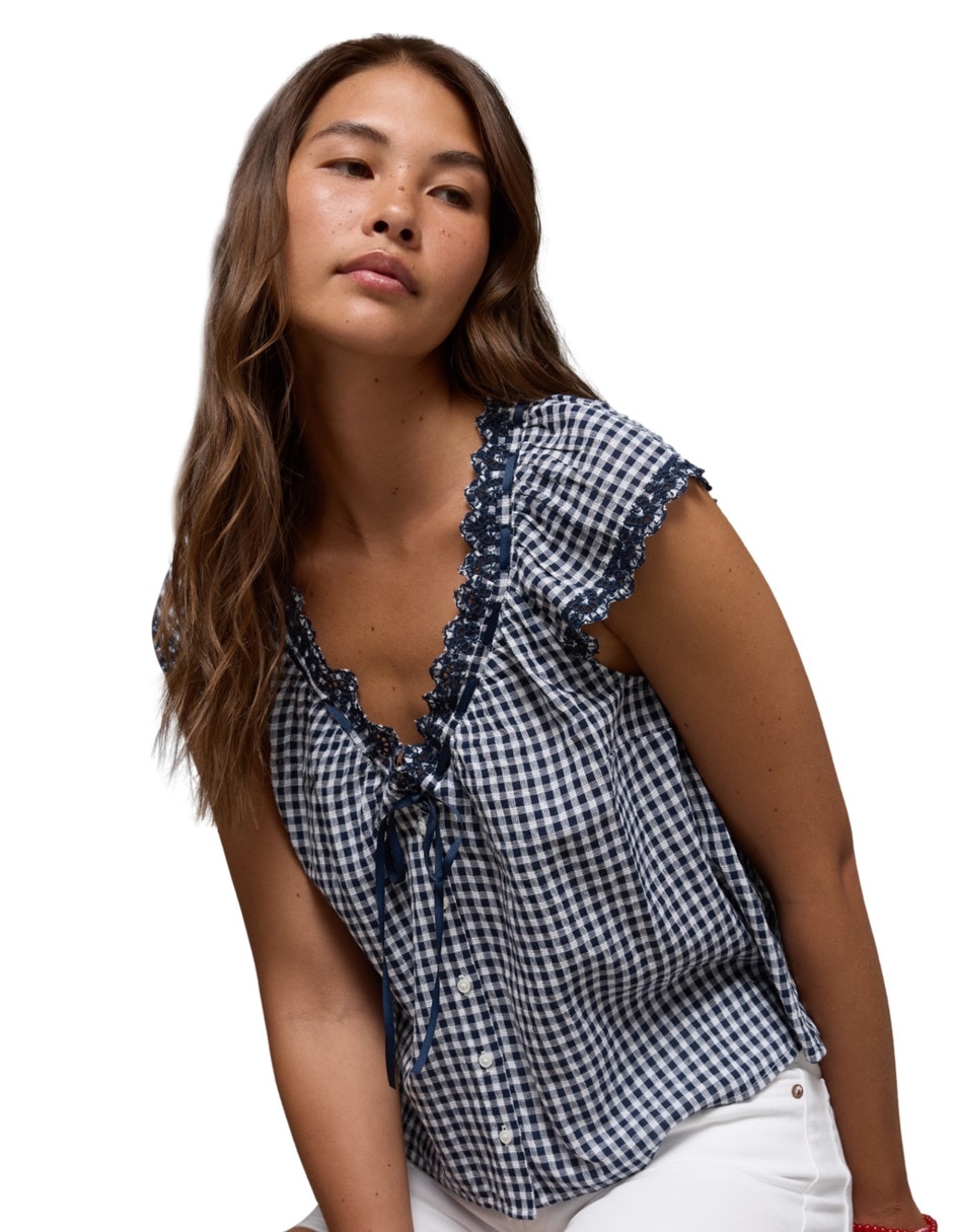 Blusa manga corta para mujer