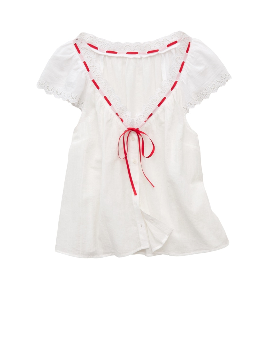 Blusa American Eagle manga corta para mujer