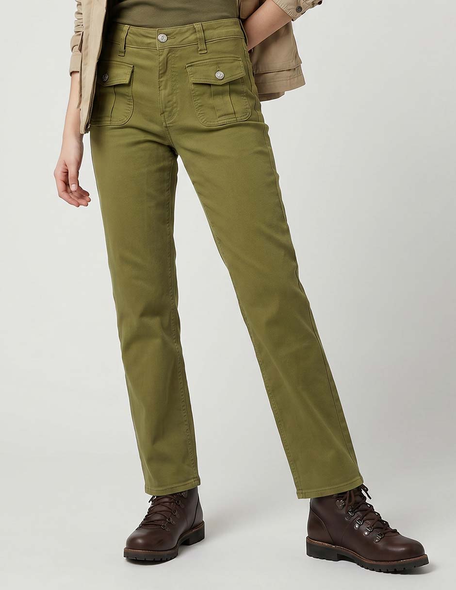 Pantalón Regular Slim Para Mujer