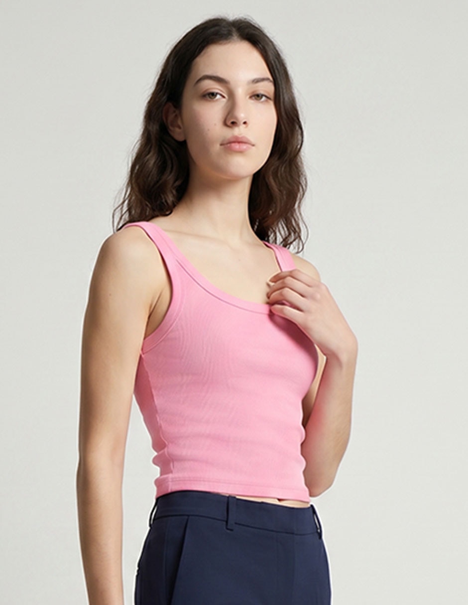 Top cuello redondo tirante ancho Top cuello redondo tirante ancho