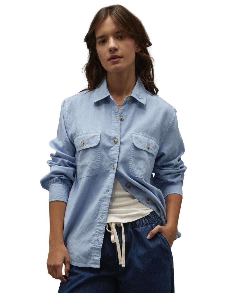 Blusa manga larga para mujer