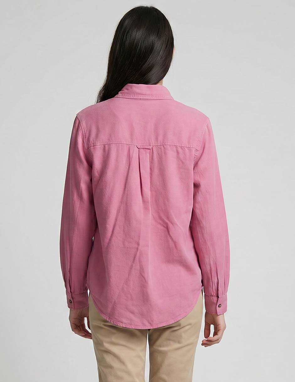 Blusa camisera manga larga para mujer