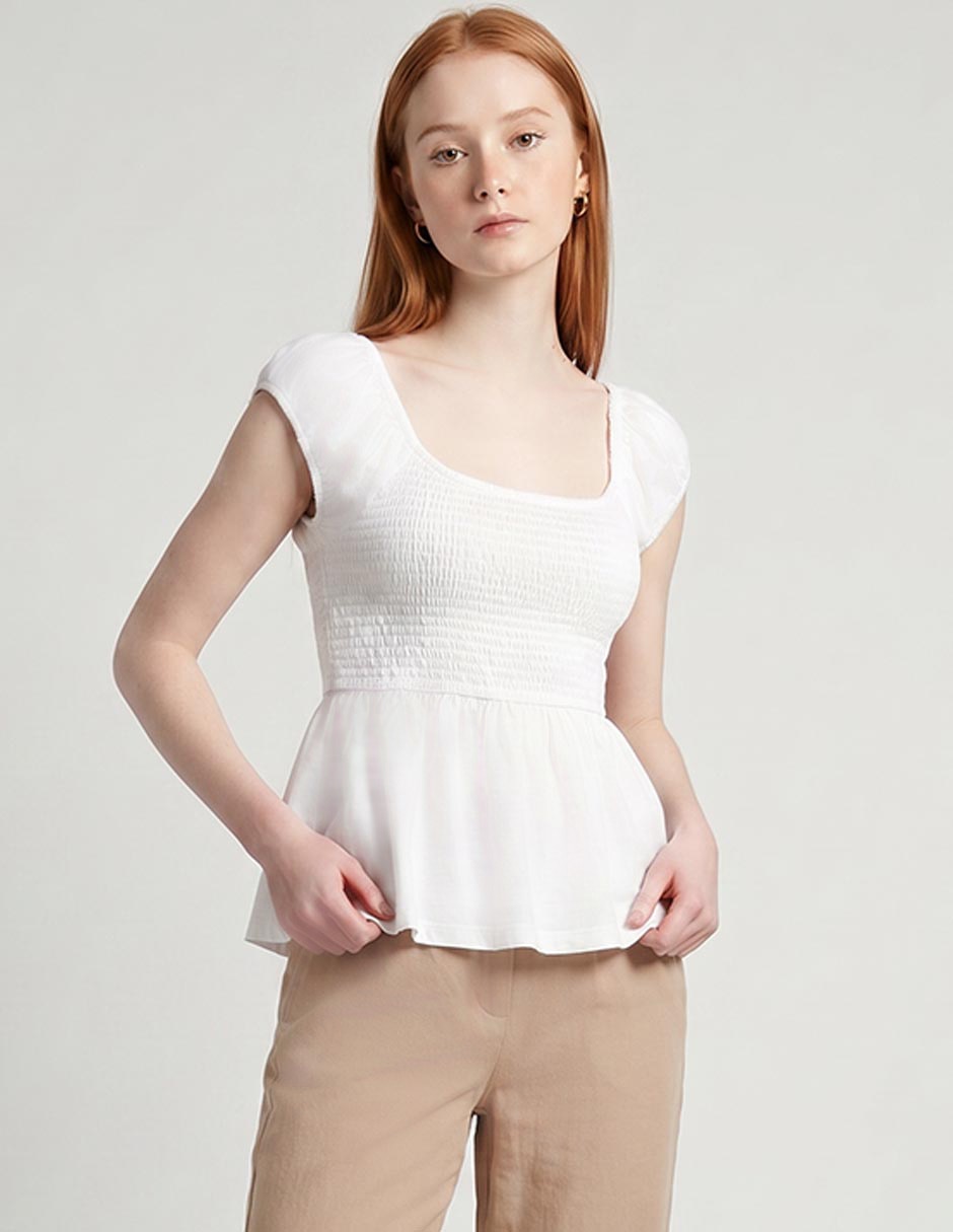 Blusa manga corta para mujer