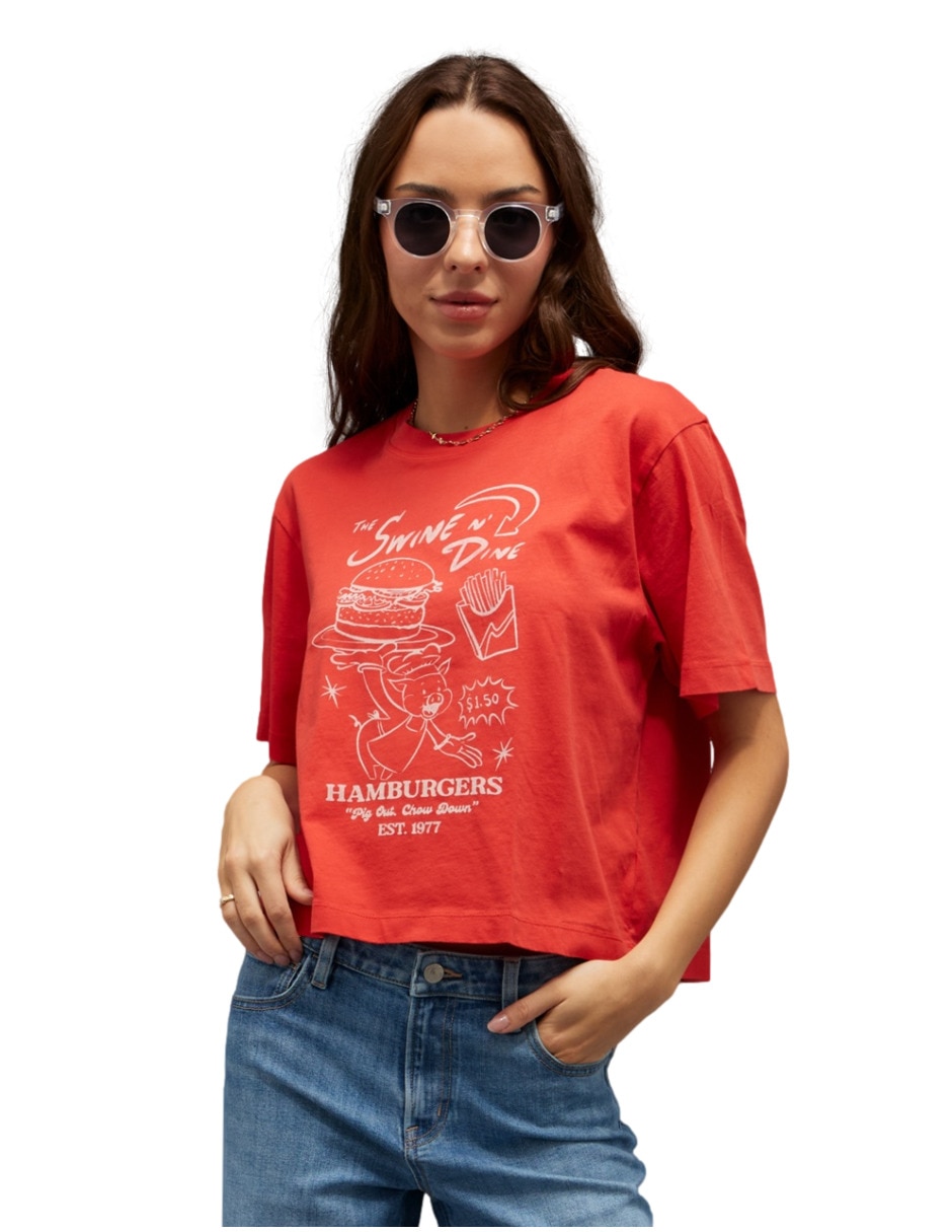 Playera manga corta Tees cuello redondo para mujer Playera manga corta Tees cuello redondo para mujer