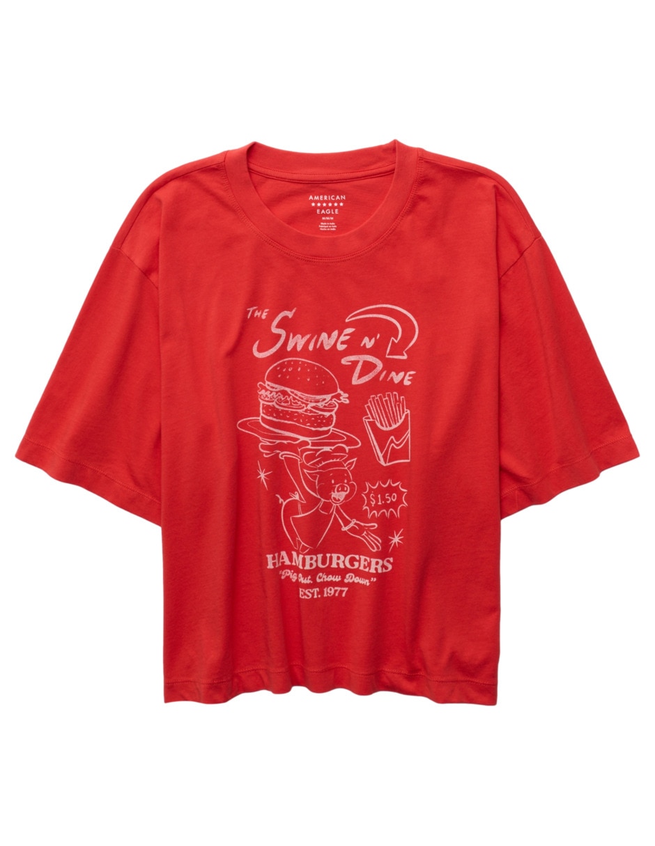 Playera manga corta Tees cuello redondo para mujer 4
