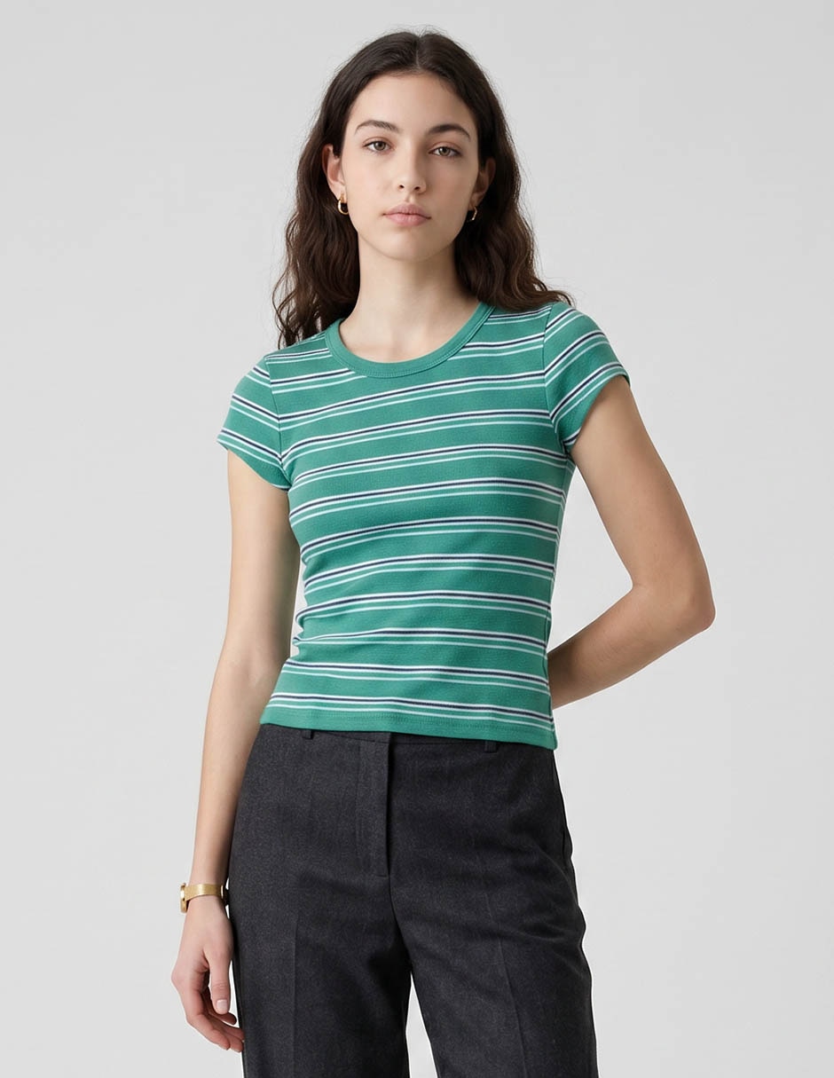 Playera manga corta Tees cuello redondo mujer Playera manga corta Tees cuello redondo mujer