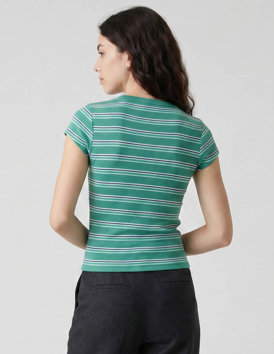 Playera manga corta Tees cuello redondo mujer 3