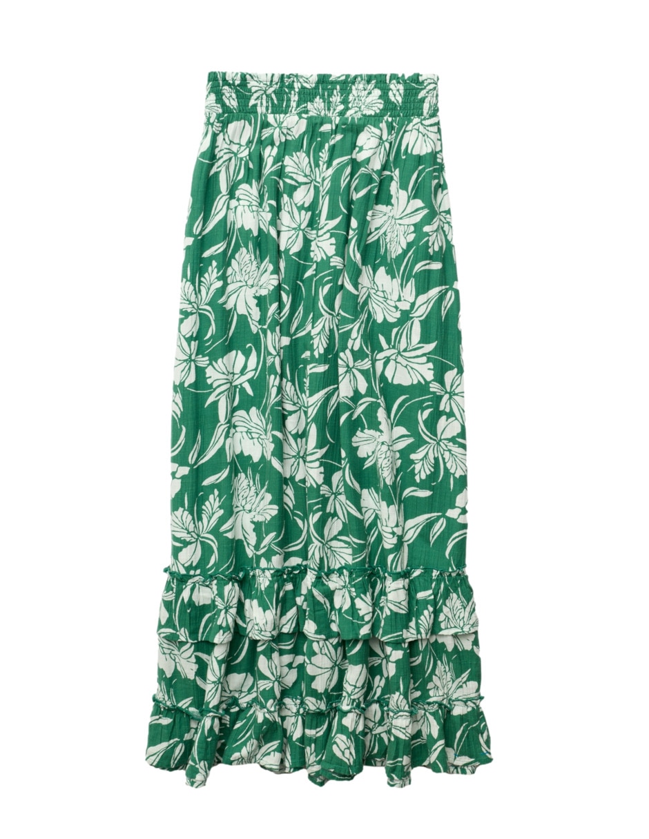 Falda maxi American Eagle de algodón a la cintura