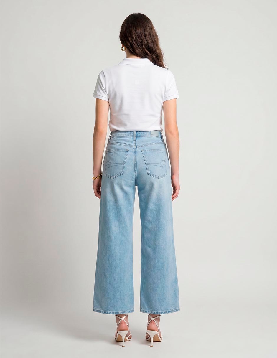 Jeans regular wide leg cintura american eagle wmns highest ris para mujer