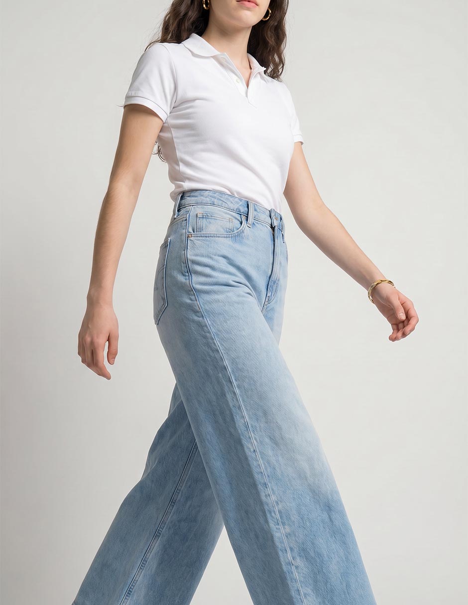 Jeans regular wide leg cintura american eagle wmns highest ris para mujer