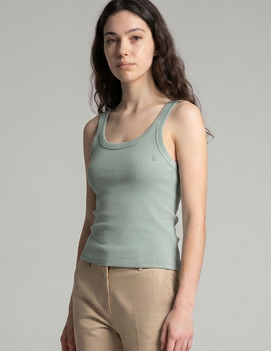 Top cuello redondo tirante ancho