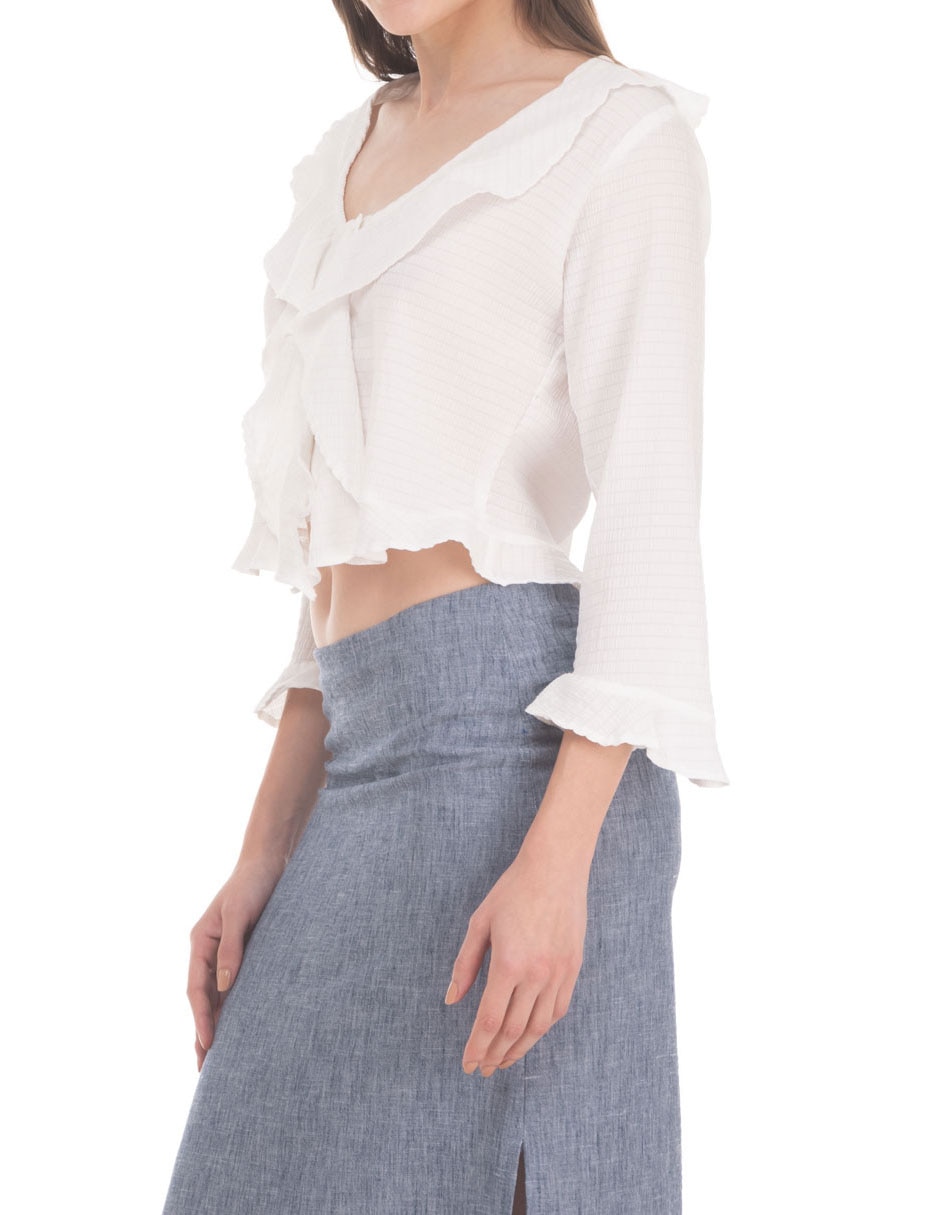Blusa sarah bustani manga 3/4 para mujer