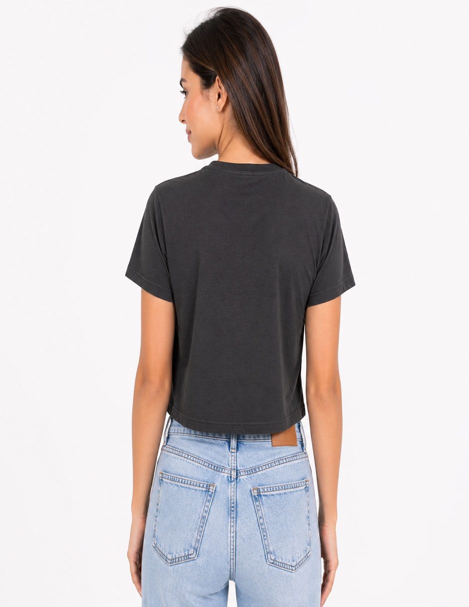 Manga corta playera cuello redondo para mujer 2
