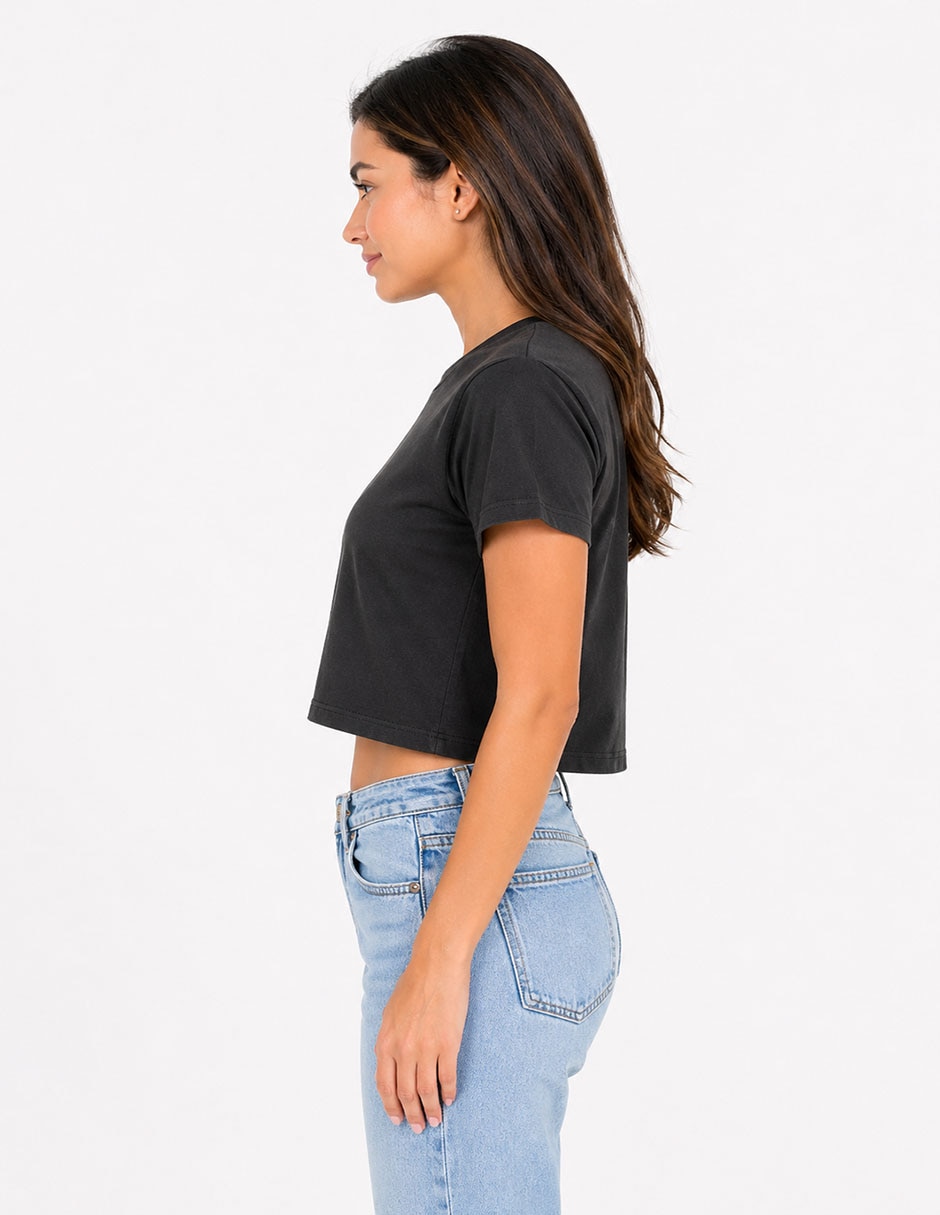 Manga corta playera cuello redondo para mujer 3