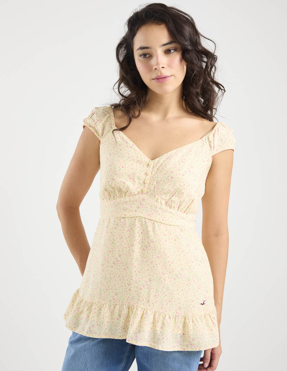 Blusa manga corta para mujer