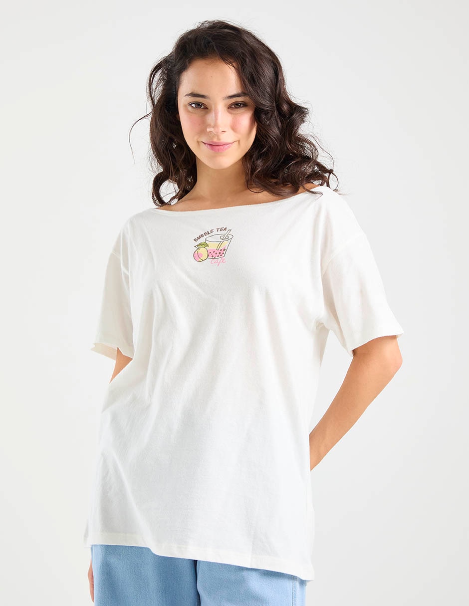 Playera manga corta Hollister cuello ojal para mujer