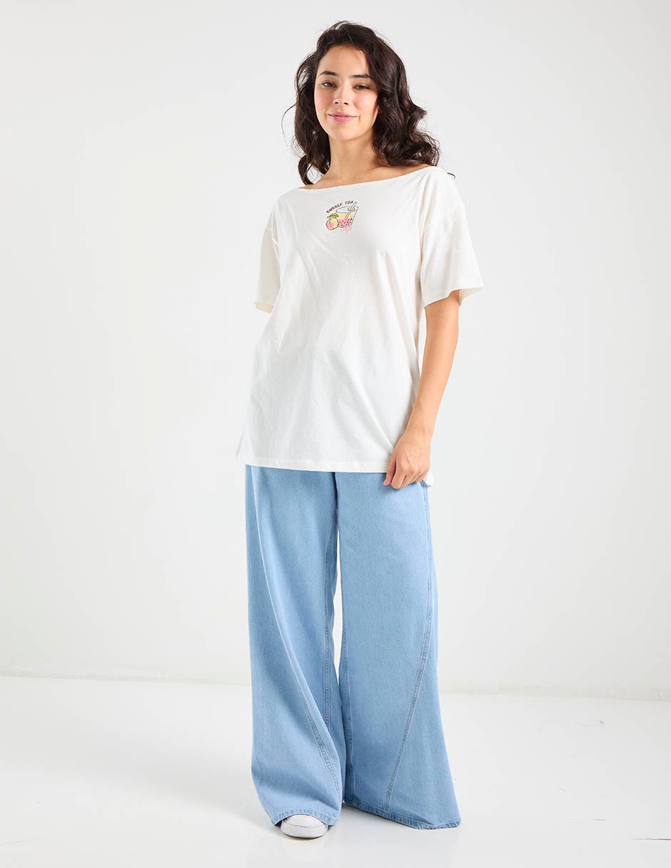 Playera manga corta Hollister cuello ojal para mujer