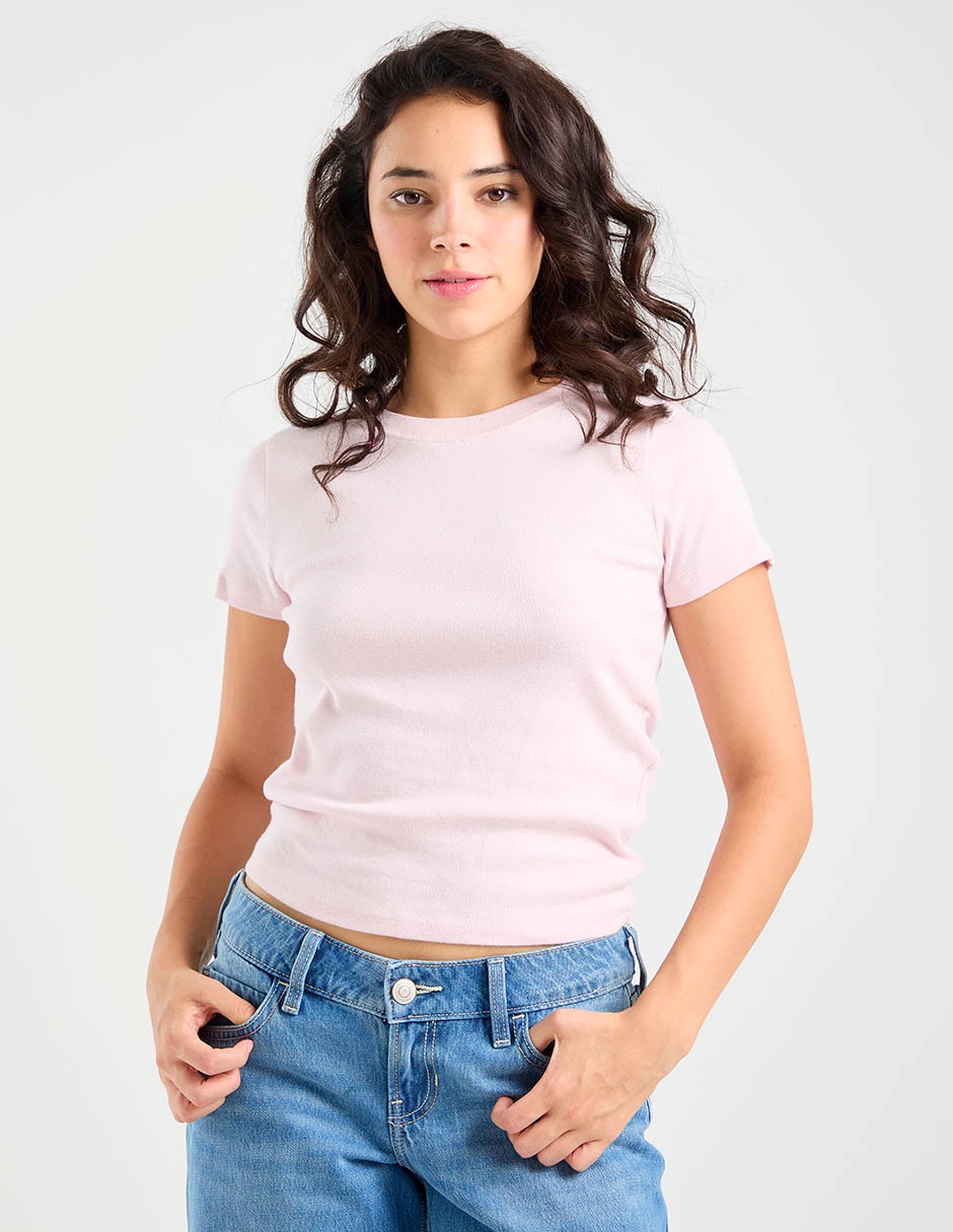 Playera manga corta Hollister cuello redondo para mujer