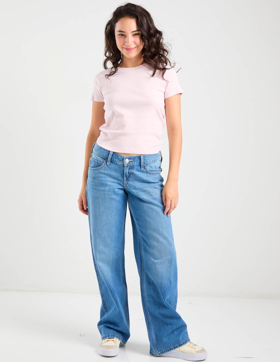 Playera manga corta Hollister cuello redondo para mujer