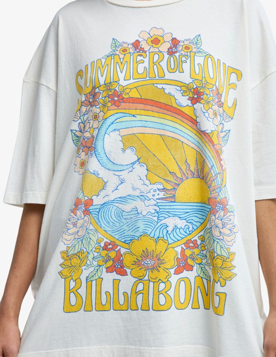 Playera manga corta summer of love cuello redondo para mujer 2