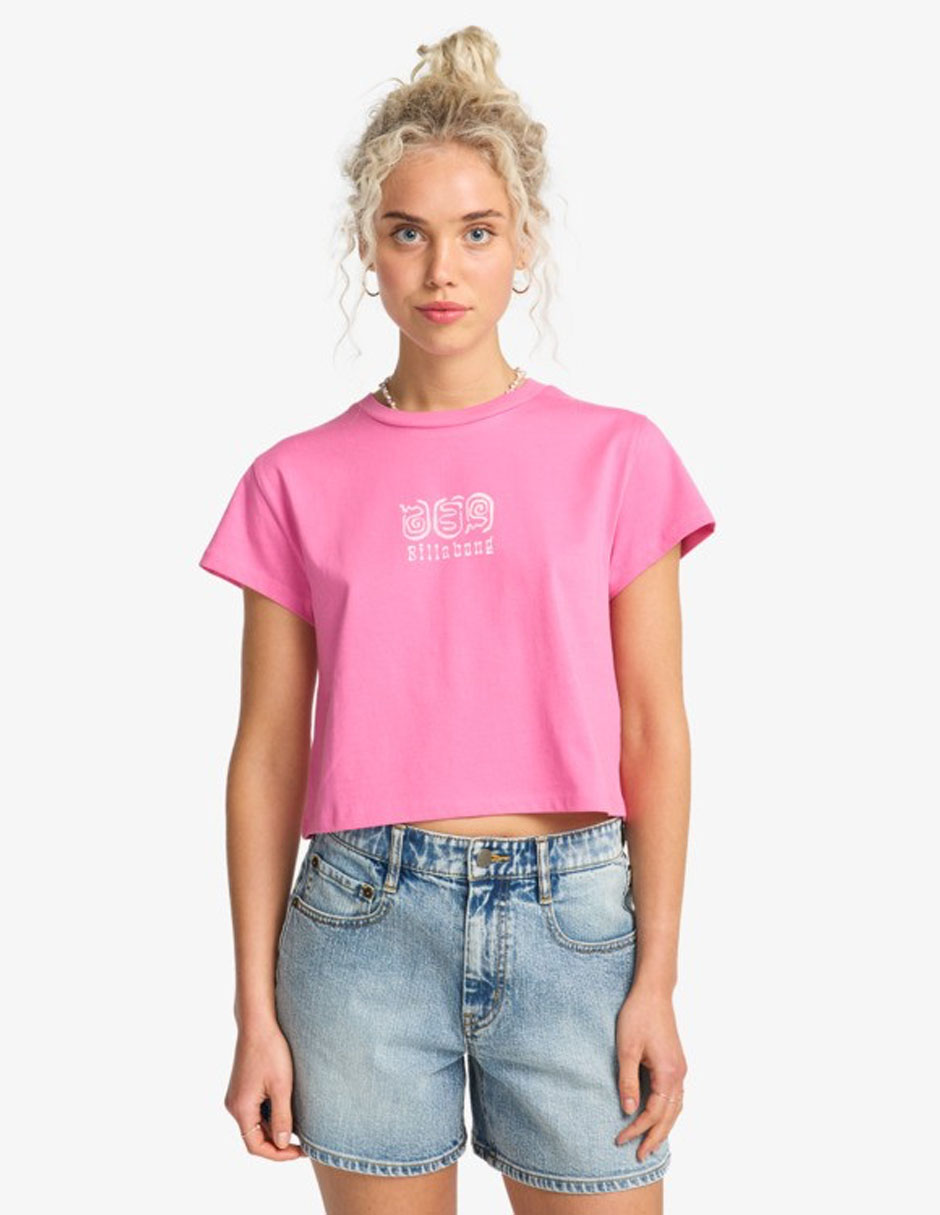 Playera manga corta holiday soon cuello redondo para mujer