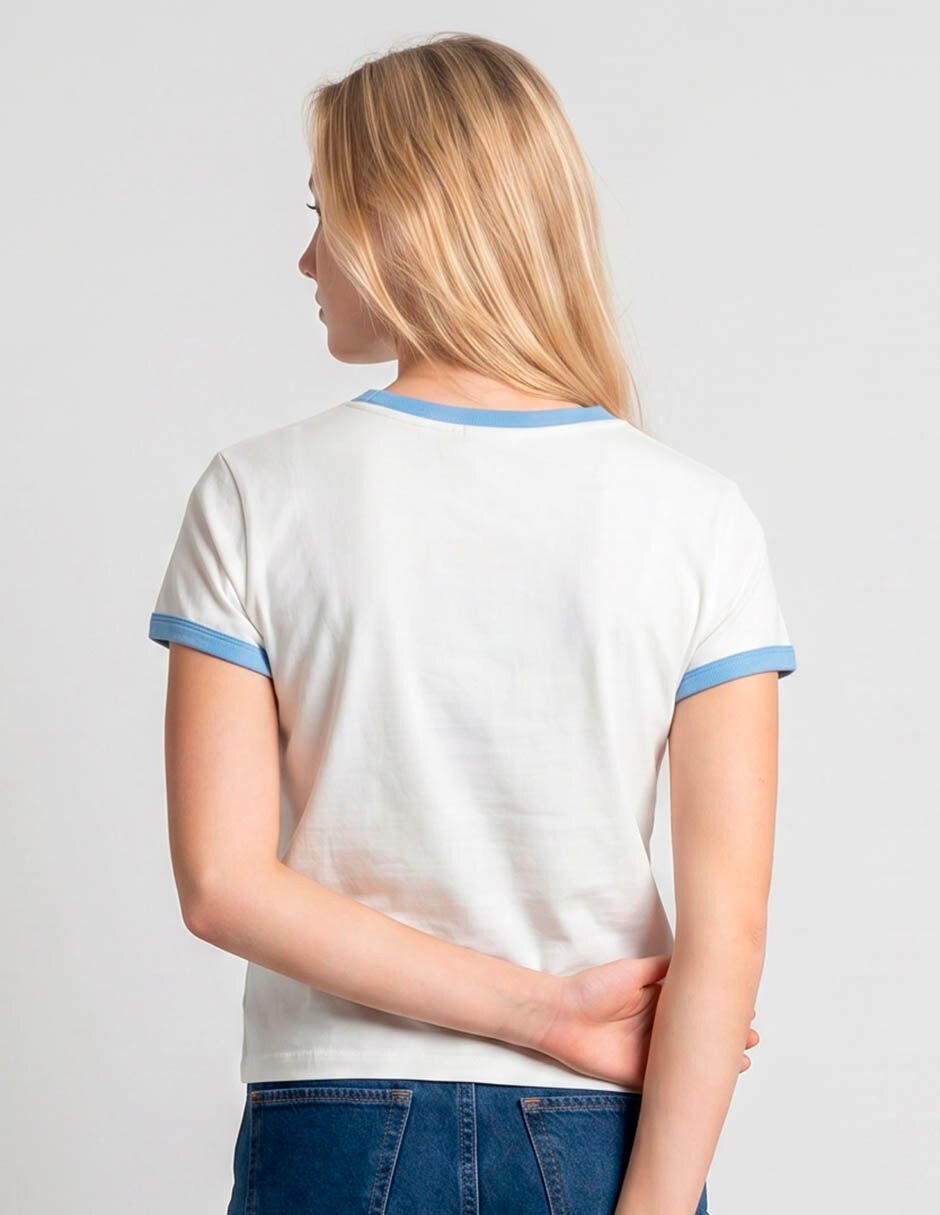 Playera manga corta tee bar cuello redondo para mujer