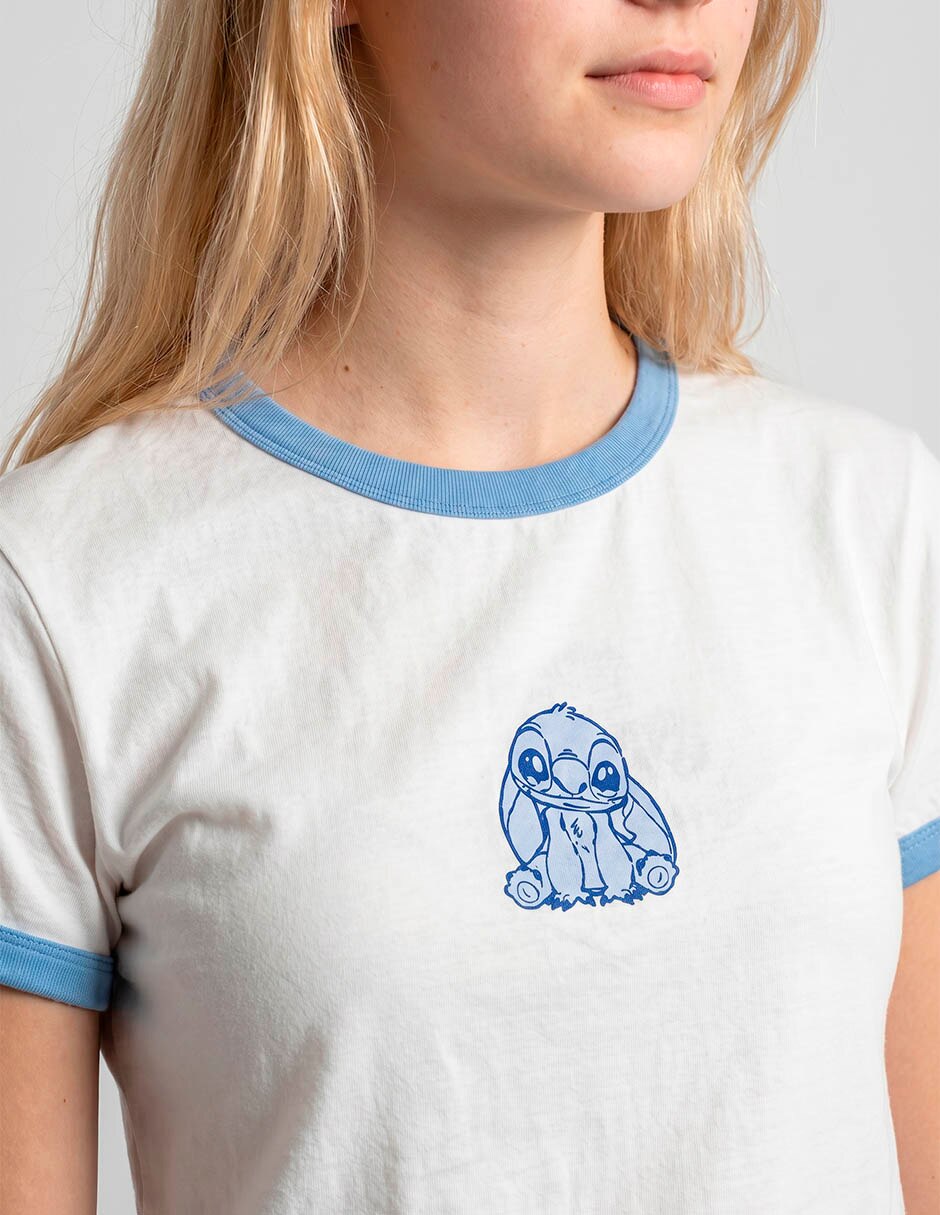 Playera manga corta tee bar cuello redondo para mujer