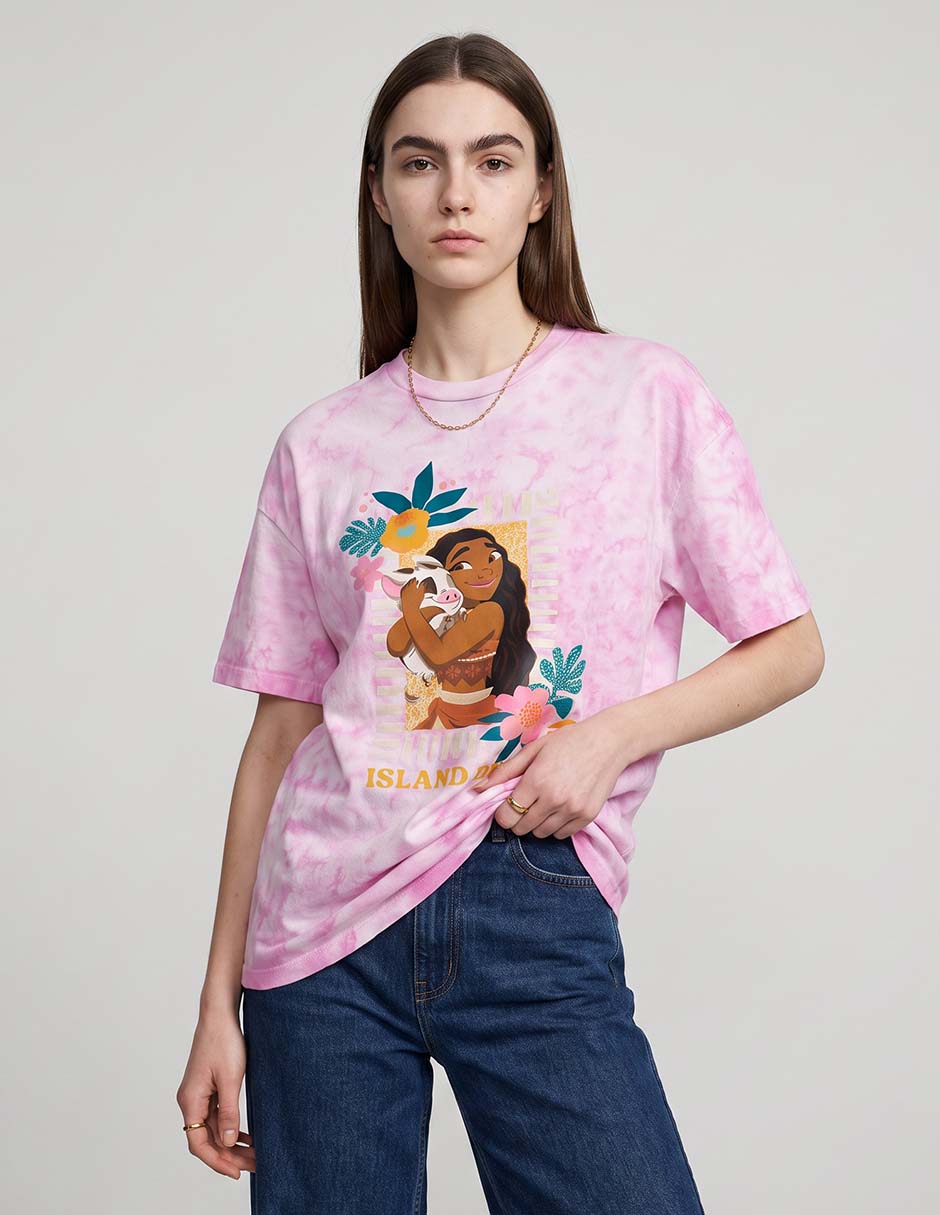 Playera manga corta cuello redondo para mujer