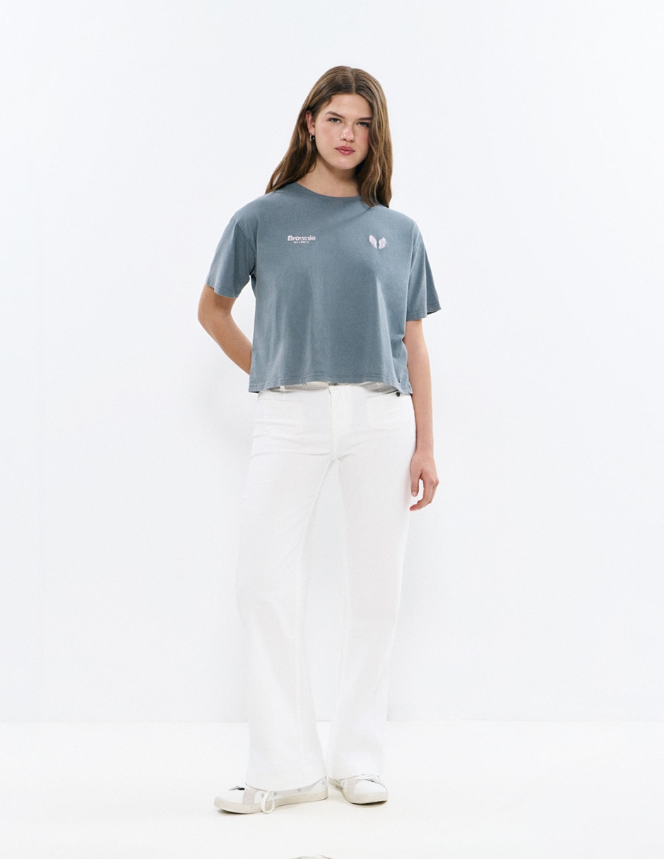 Playera manga corta cuello redondo para mujer 4