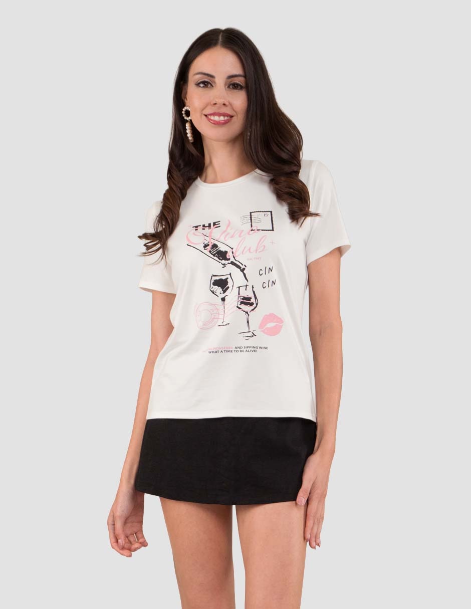 Manga corta mayo cuello redondo para mujer 2