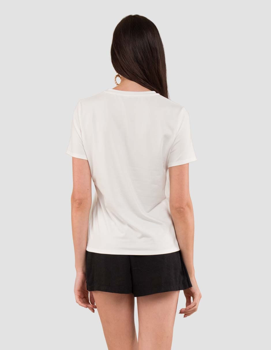 Manga corta mayo cuello redondo para mujer 3