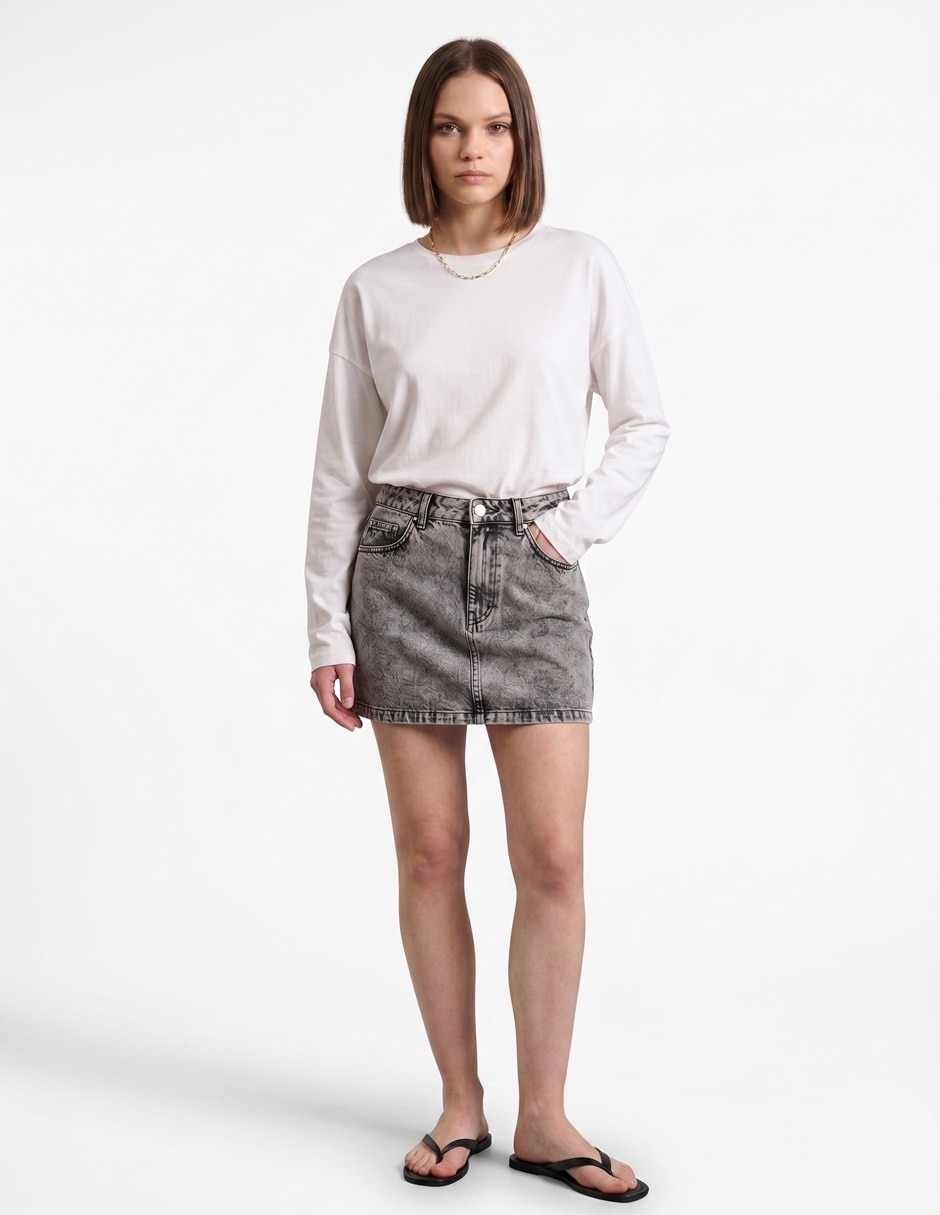 Falda Corta Ss26 De Algodón A La Cintura