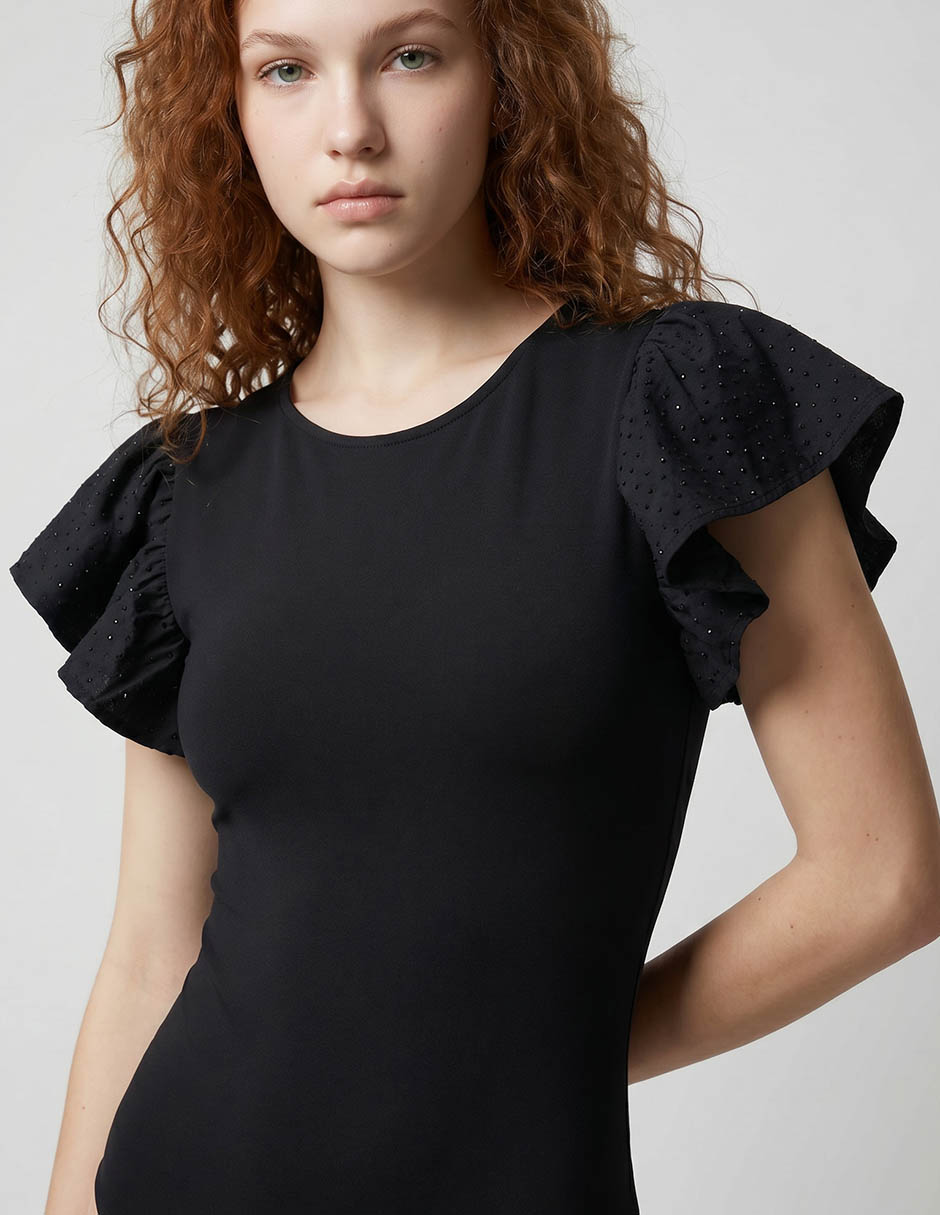 Body cuello redondo escote redondo para mujer 4