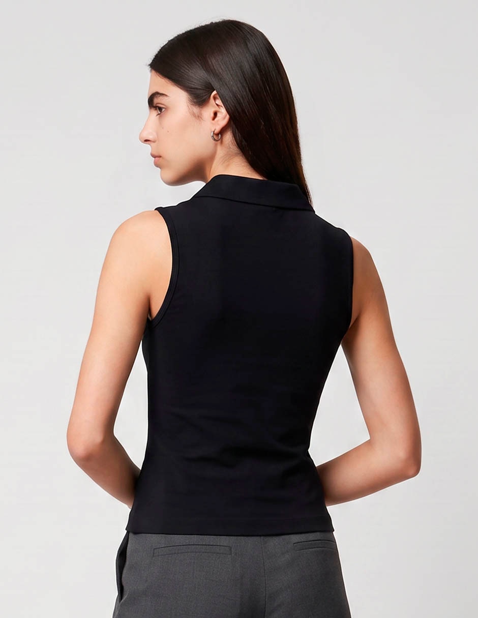 Playera tipo polo coffee bean para mujer