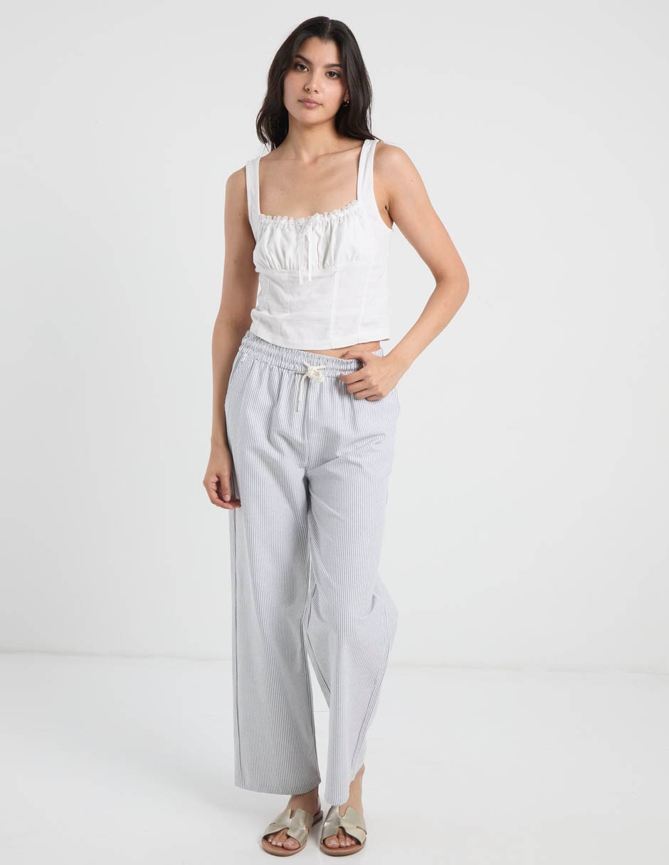 Pantalón straight coffee bean recto para mujer