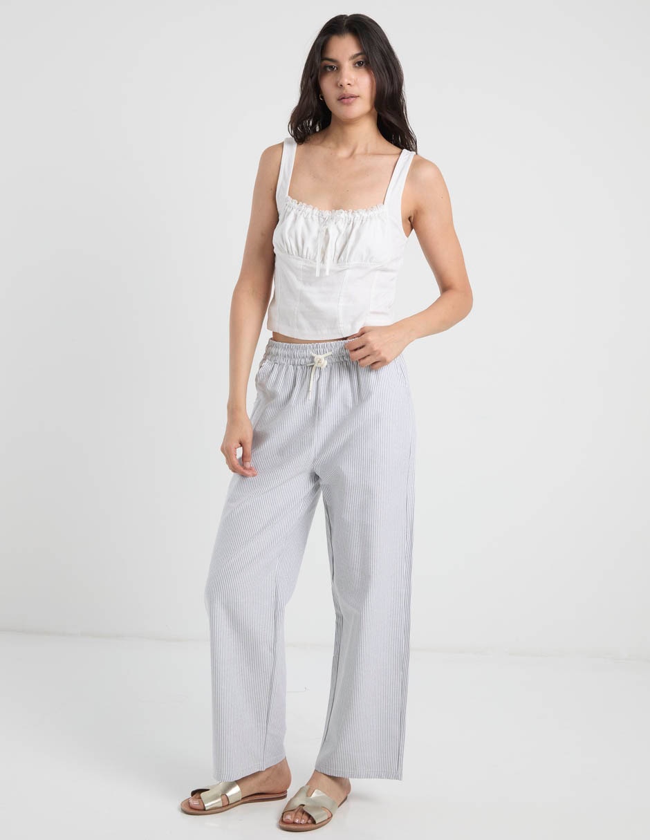 Pantalón straight coffee bean recto para mujer