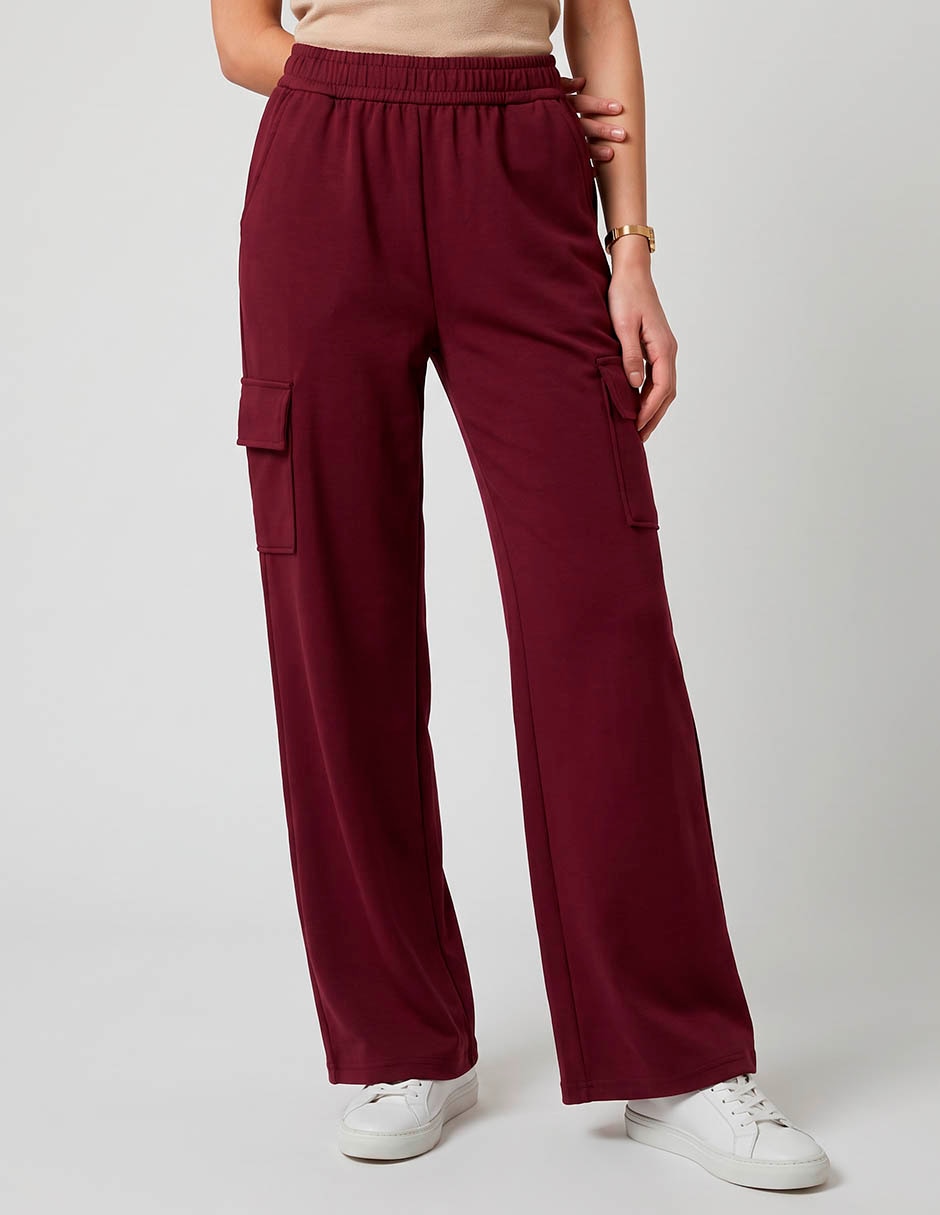 Pants regular con elástico para mujer 1