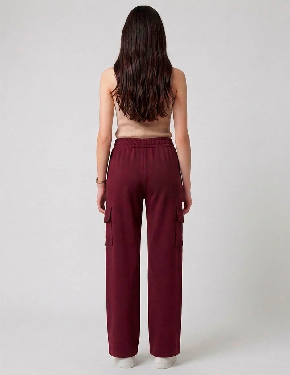 Pants regular con elástico para mujer 2